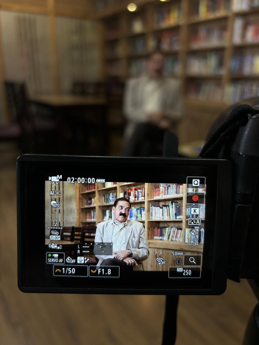 interview setup, library